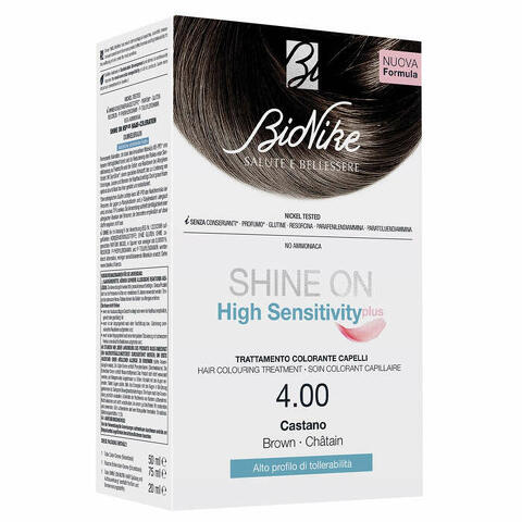 Shine on high sensitivity plus castano 4,00 rivelatore in crema 75ml + crema colorante 50ml