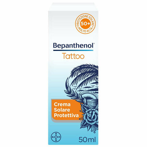 Bepanthenol tattoo crema solare protettiva spf50+ 50ml