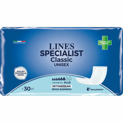 Pannolone rettangolare lines specialist classic senza barriera 30 pezzi