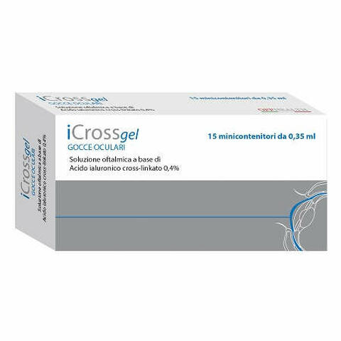 Gocce oculari icross gel acido ialuronico cross-linkato 0,4% 15 pezzi da 0,35ml