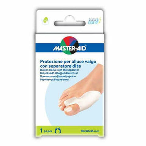 Protezione master-aid footcare per alluce valgo con separatore dita integrato 1 pezzo d9