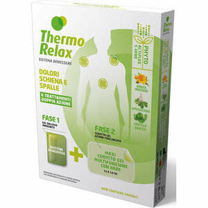 Thermorelax - Thermorelax phyto gel dolori schiena e spalle fase 1 gel sollievo immediato e fase 2 maxi cerotto gel multifunzionale con erbe 6 pezzi