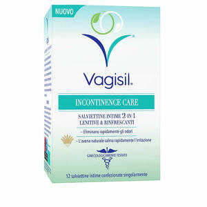 Vagisil - Vagisil incontinence care salviettine intime 2in1 lenitive & rinfrescanti 12 pezzi