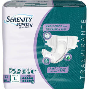 Serenity - Pannolone mutandina serenity sd sensitive maxi l 15 pezzi