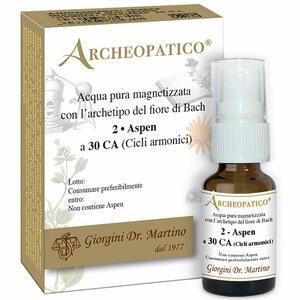 Giorgini - Archeopatico acqua pura magnetizzata con archetipo del fiore di bach 2 aspen a 30 cicli armonici 10ml