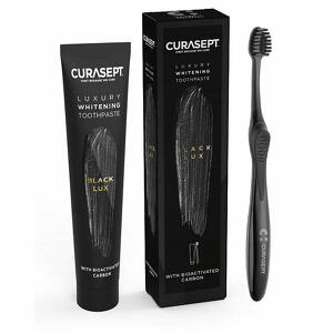 Curasept - Curasept black luxury whitening dentifricio 75ml + spazzolino