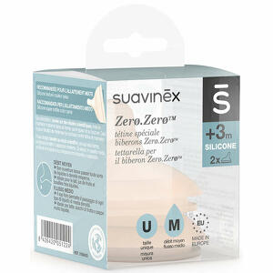 Suavinex - Tettarella biberon anticolica 2 pezzi zero zero flusso medio m