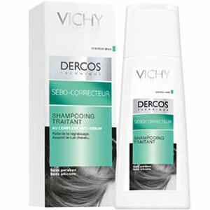 Vichy - Dercos technique shampoo trattante intensivo anti-forfora normalizzante per capelli grassi flacone da 200ml