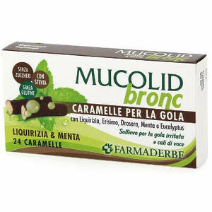 Farmaderbe - Mucolid bronc menta & liquirizia 24 caramelle