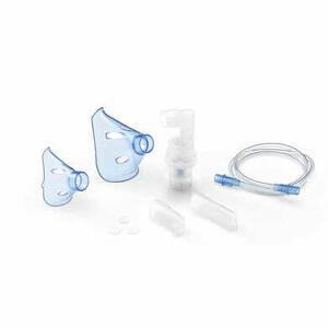 Air liquide medical syst - Soffio cube kit accessori ricambio con ampolla, boccaglio e focella nasale, maschera pediatrica e adulti, tubello e filtri di ricambio e borsa porta accessori