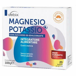 Vebix - Magnesio potassio + con zucchero ed edulcorante 20 buste 5 g