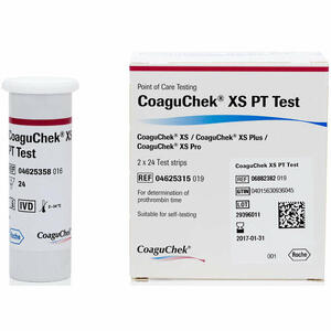Coaguchek - Strisce reattive per apparecchio autodiagnostico  xs pt test 2x24 pezzi