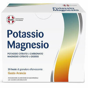 Matt pharma potassio magnesio - Matt divisione pharma potassio e magnesio 20 buste granulare effervescente gusto arancia