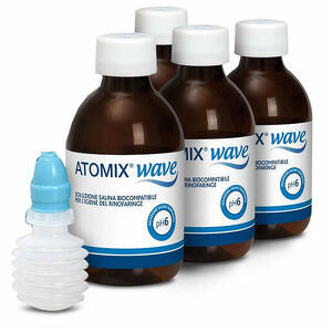 Tred - Atomix wave dispositivo per igiene rinofaringea atomix soluzione salina 4 flaconi da 250 ml