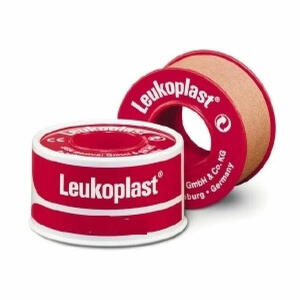 Leukoplast - Cerotto chirurgico perforato per fissaggio medicazioni in rocchetto  supporto viscosa color pelle massa adesiva caucciu' ossido di zinco 1,25x500cm
