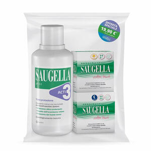 Saugella - Acti3 detergente intimo + 2 scatole assorbenti giorno e notte