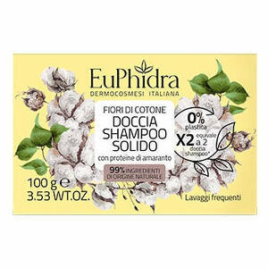 Euphidra - Doccia shampoo solido fiori di cotone 100 g