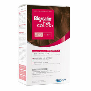 Bioscalin - Nutricolor plus 5,40 cacao crema colorante 40 ml + rivelatore crema 60 ml + shampoo 12 ml + trattamento finale balsamo 12 ml