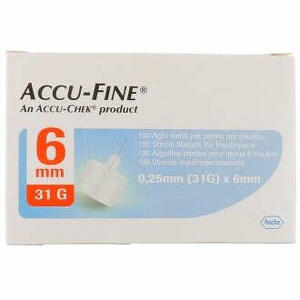 Accu-fine - Ago per penna da insulina  pen needle accu-chek gauge 31 x 6mm 100 pezzi
