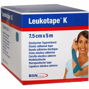 Leukotape - Cerotto elastico  k in rocchetto per chinesi terapia colore rosso larghezza 7,5cm lunghezza 5m
