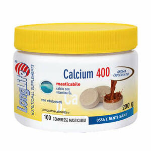 Long life - Longlife calcium cacao 100 compresse 400 mg