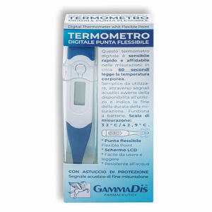 Gammadis - Termometro digitale punta flessibile con custodia protettiva