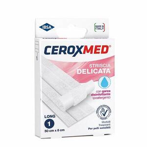 Ceroxmed - Striscia delicata  con garza disinfettante ipoallergenica per pelli sensibili 50x8cm 1 pezzo