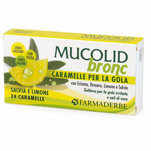 Farmaderbe - Mucolid bronc salvia & limone 24 caramelle