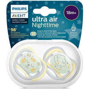 Avent - Ultra air nighttime ciuccio ortodontico 18 mesi+ 2 pezzi