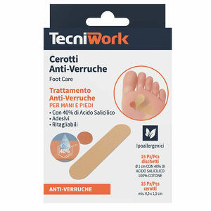 Tecniwork - Cerotti anti verruche piedi 15 + 15 pezzi