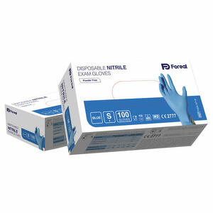 Disposable nitrile exam gloves - Guanto nitrile blu foreal senza polvere s 100 pezzi