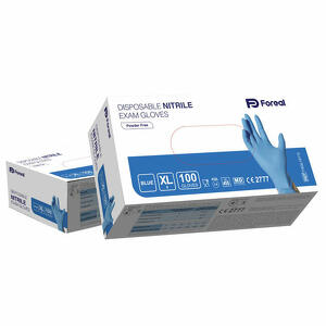 Disposable nitrile exam gloves - Guanto nitrile blu foreal senza polvere xl 100 pezzi