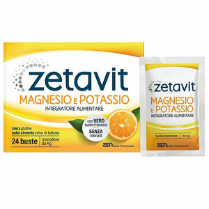 Zetavit - Magnesio potassio senza zucchero 24 bustine da 6 g