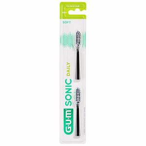 Gum - Sonic daily spazzolino batteria refill black 2 pezzi