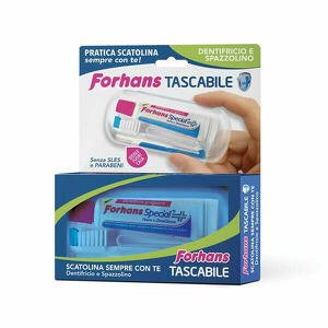 Forhans - Travel kit tascabile composto da spazzolino da viaggio +  special pasta dentifricia tubetto 12,5 ml