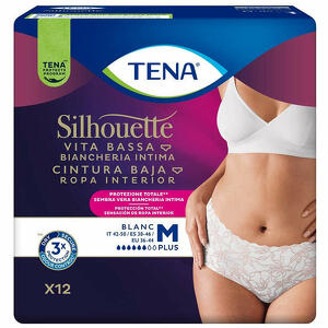 Tena - Pannolone a mutandina assorbente  silhouette plus white medium 12 pezzi