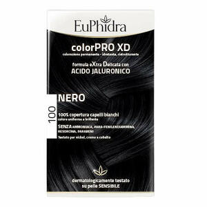 Euphidra - Euphidra colorpro xd 100 nero gel colorante capelli in flacone + attivante + balsamo + guanti