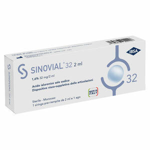 Sinovial - Siringa intra-articolare sinovial 32 acido ialuronico 1,6% 32mg/2ml 1 fs + ago gauge 21 1 pezzo