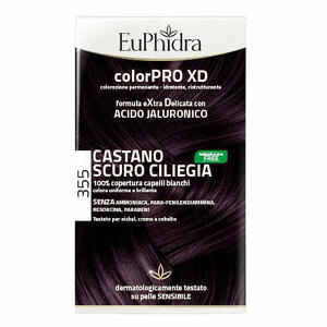 Euphidra - Euphidra colorpro xd 355 castano scuro ciliegia gel colorante capelli in flacone + attivante + balsamo + guanti