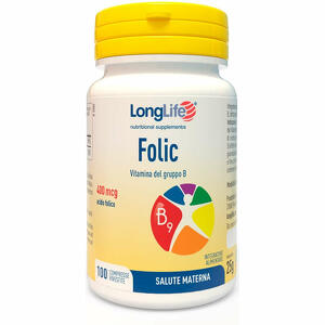 Long life - Longlife folic 400 mcg 100 compresse