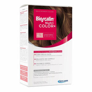 Bioscalin - Bioscalin nutricolor plus 4,3 castano dorato crema colorante 40ml + rivelatore crema 60ml + shampoo 12ml + trattamento finale balsamo 12ml