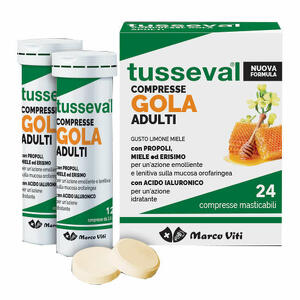 Tusseval - Tusseval gola adulti 24 compresse masticabili limone e miele