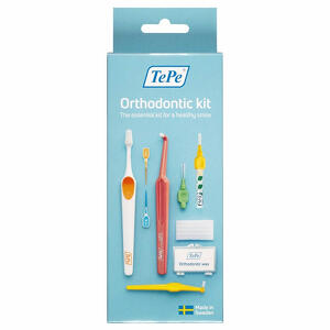 Orthodontic kit - Tepe orthodontic kit 1 spazzolino supreme compact + 1 spazzolino compact tuft + 2 scovolini + 1 tepe angle + 2 tepe easypick xs/s + 2 tepe easypick m/l + 1 orthodontic wax