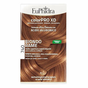 Euphidra - Euphidra colorpro xd 740 biondo rame gel colorante capelli in flacone + attivante + balsamo + guanti