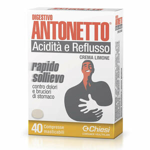 Digestivo Antonetto - Digestivo antonetto acidita' e reflusso crema al limone 40 compresse masticabili