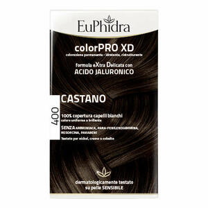 Euphidra - Euphidra colorpro xd 400 castano gel colorante capelli in flacone + attivante + balsamo + guanti