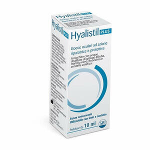 Hyalistil - Gocce oculari hyalistil plus acido ialuronico 0,4% acqua distillata di ginkgo biloba + mirtillo nero + finocchio + centella asiatica 10ml