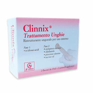 Clinnix - Clinnix trattamento unghie 2 flaconi 15ml + 2 pennelli applicatori
