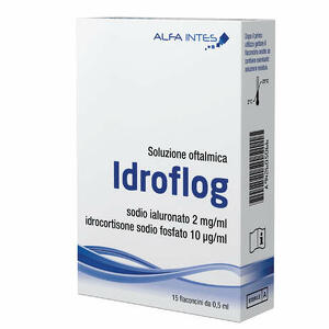 Idroflog - Soluzione oftalmica idroflog a base di ialuronato di sodio e idrocortisone sodio fosfato 15 flaconcini da 0,5ml