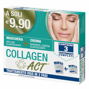 F&f - Collagen act trattamento viso 2 fasi maschera anti age elasticizzante + crema idratante lenitiva elasticizzante